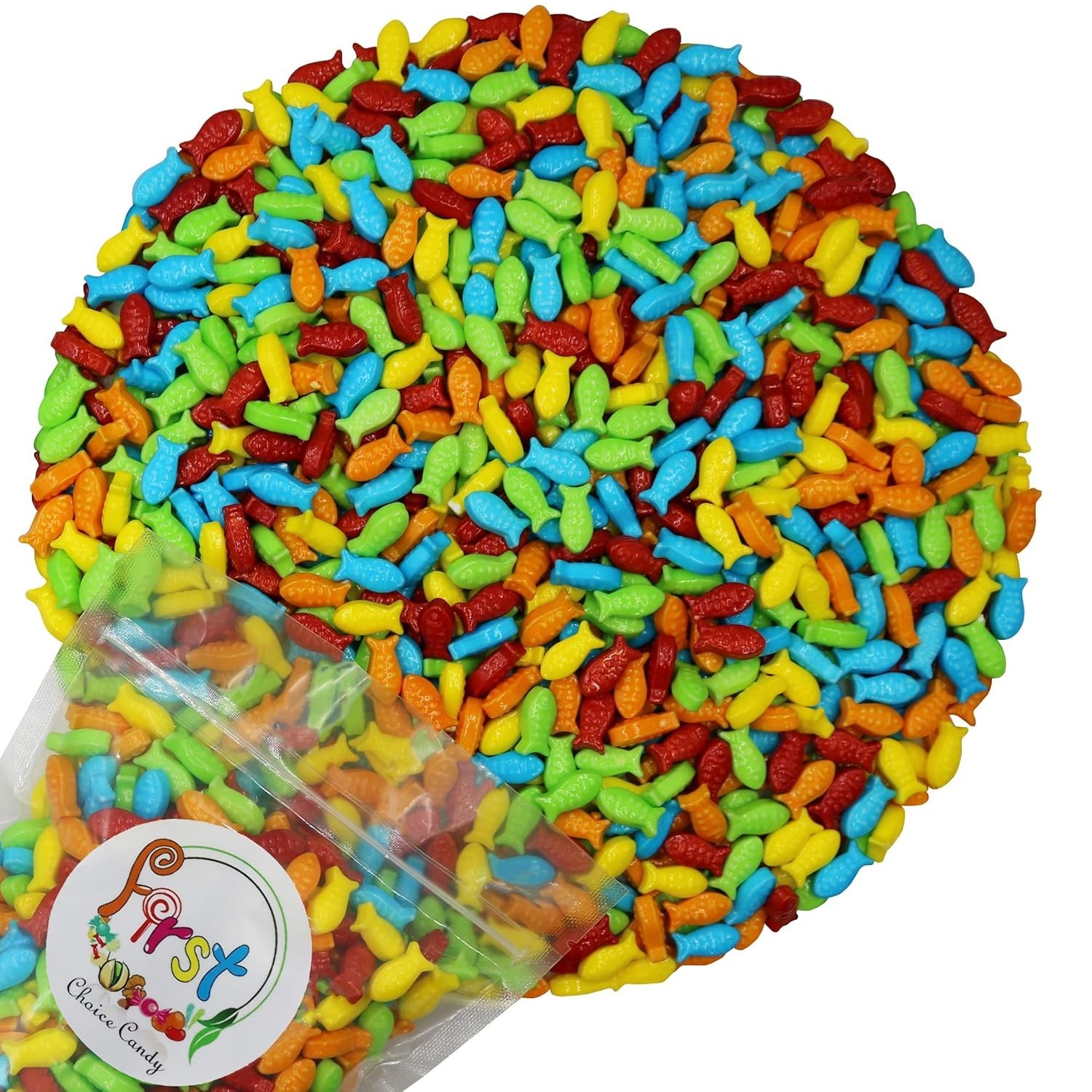 FirstChoiceCandy Rainbow Aquarium Fish Assorted Mini Guppies Hard Candy