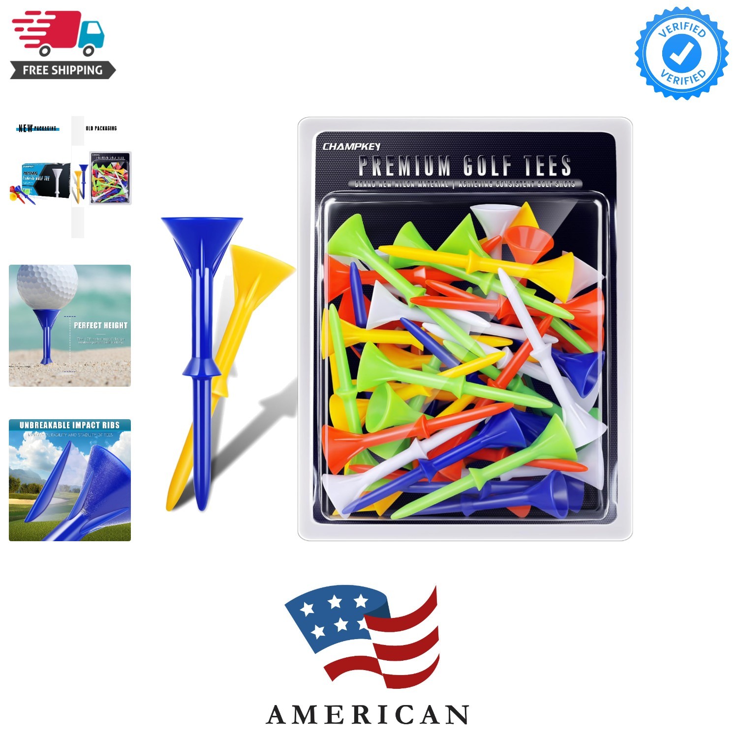 3-1/4"  Plastic Golf Tees｜Excellent Durability and Stability Tees | Choose Be...