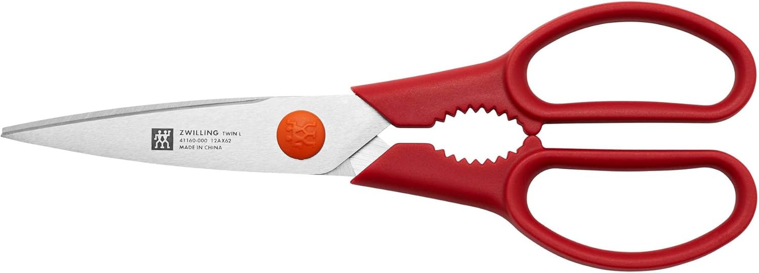 ZWILLING Twin L 8-Inch Kitchen Shears, Food Scissors for Poultry, Herbs -Red