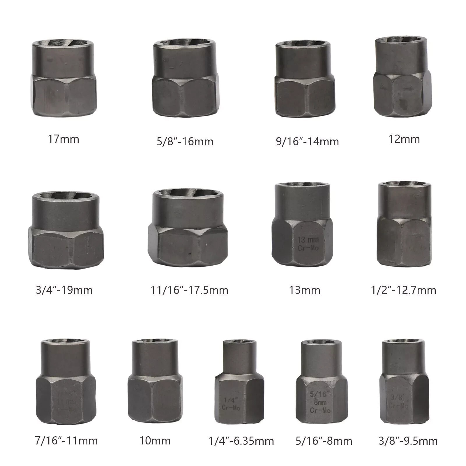 15Pcs Nut & Bolt Extractor Kit, of Bolt Removal Tool Set, Extractor Socket Tool