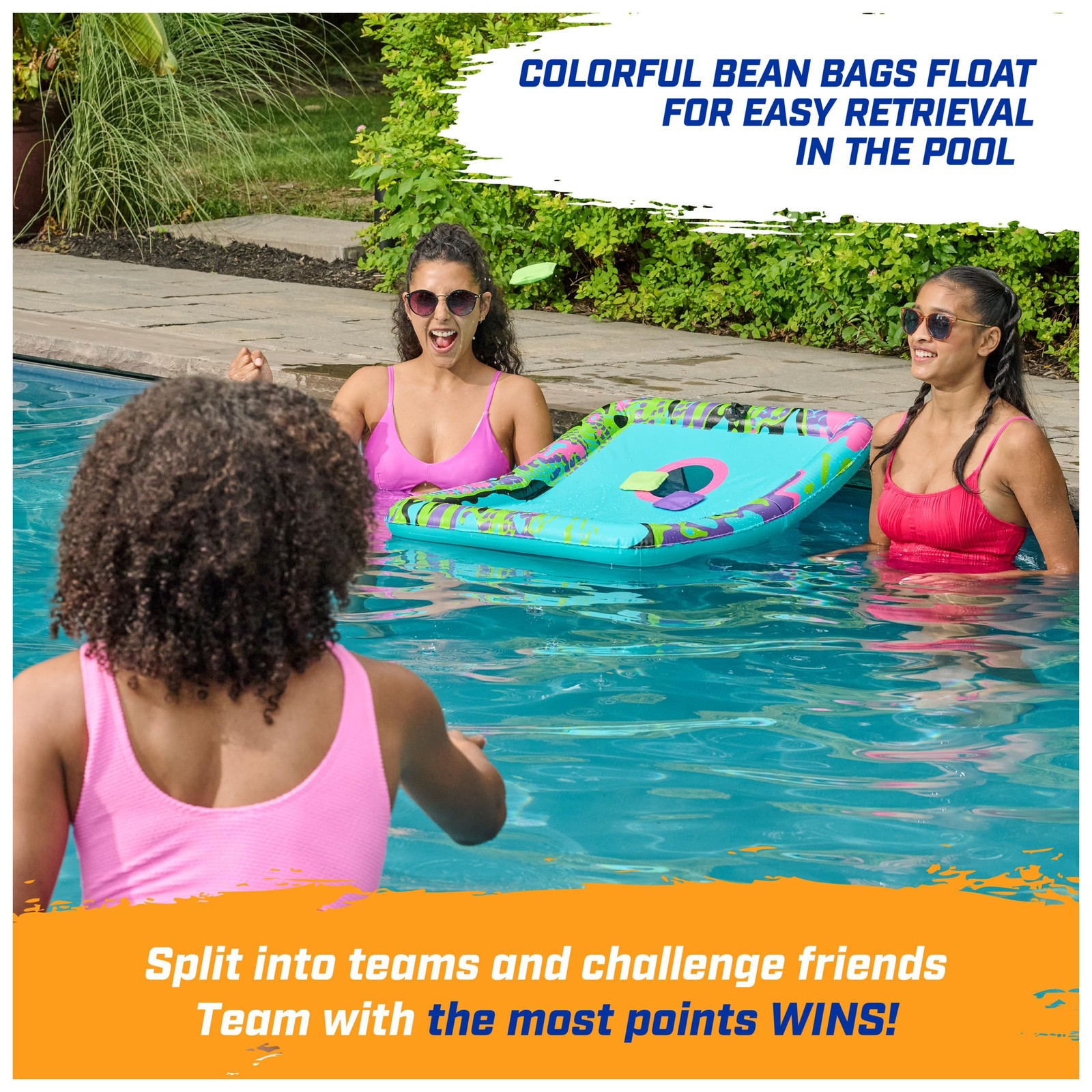Hydro Cornhole Pool Game with Floating Bean Bags - Fun for Beach & Pool