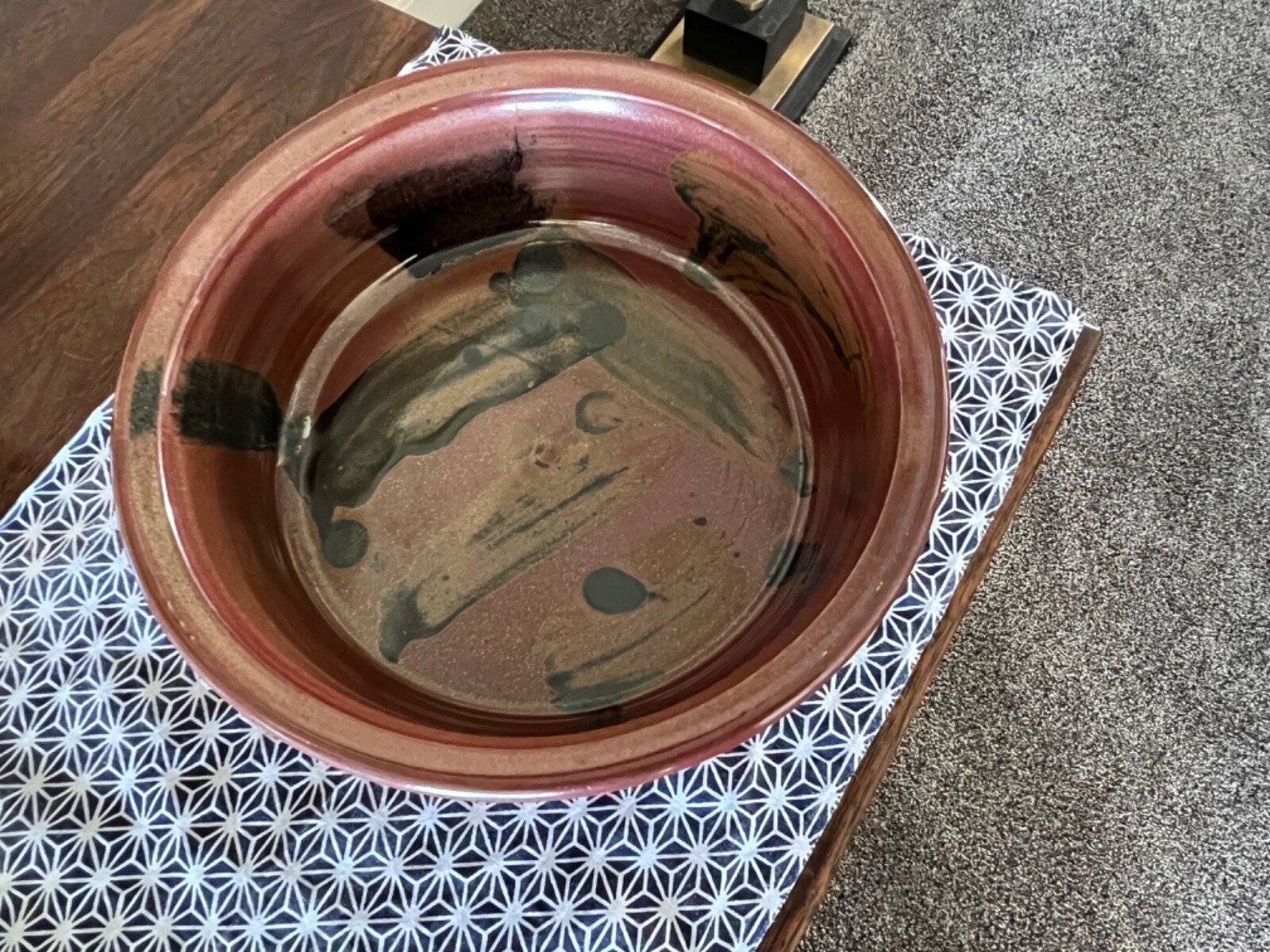 Abstract Studio Art Pottery Open Casserole 10.5” x 3”