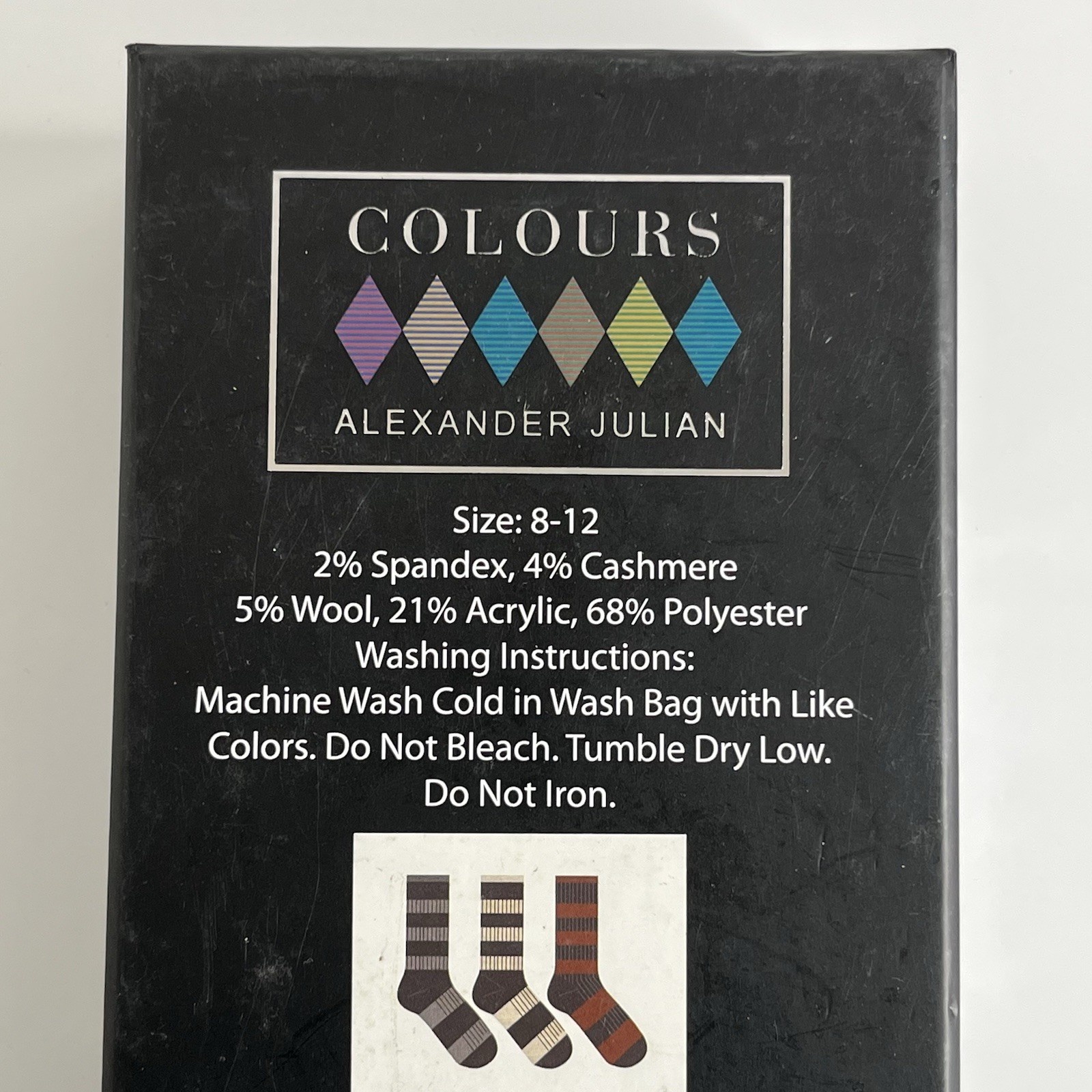 Colours by Alexander Julian Cashmere Wool Blend Crew Socks 3-Pack | Size 8-12 |