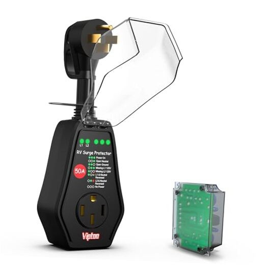50A RV Surge Protector with Replaceable Module & Extra Module, LED and Module