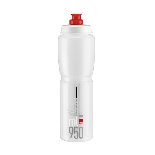 Jet Cycling Water Bottle – High-Flow, 32.1 Ounces Clear with Red Logo, 950ml
