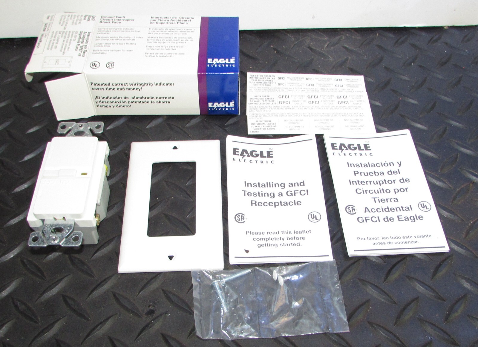 Eagle Electric Ground Fault Circuit Interrupter Blank Face 20A 125V DGF20W