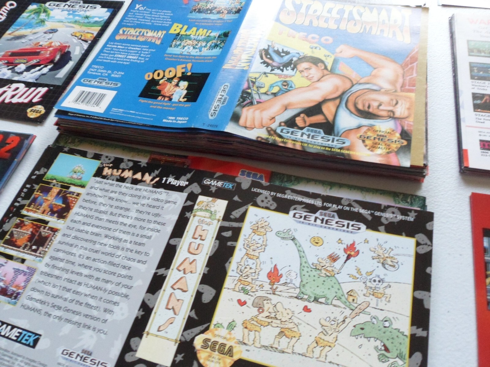 Choose: Sega Genesis Original Artwork Insert Sleeves, Pick from List