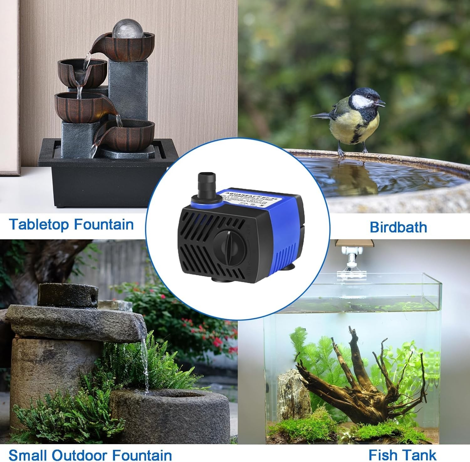 Adjustable 80 GPH Submersible Pump - Perfect for Aquariums & Hydroponic Systems