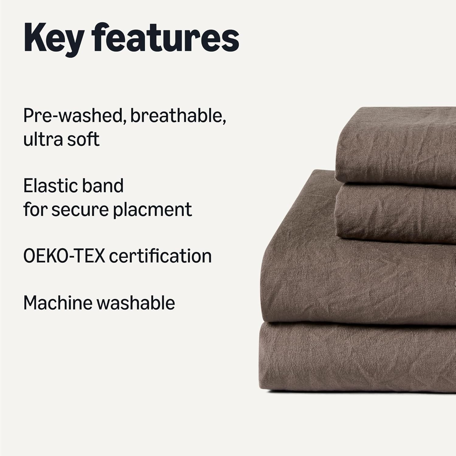 Brushed Microfiber Sheet Set Extra Soft W/ Natural Texture Breathable Elastic