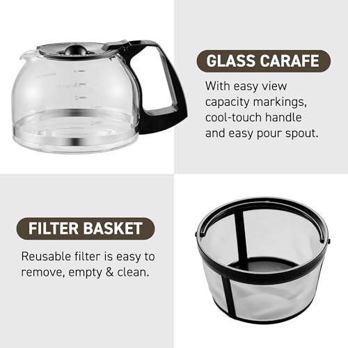EHC-5055# Automatic Brew & Drip Coffee Maker with Pause N Serve 5 Cup Black