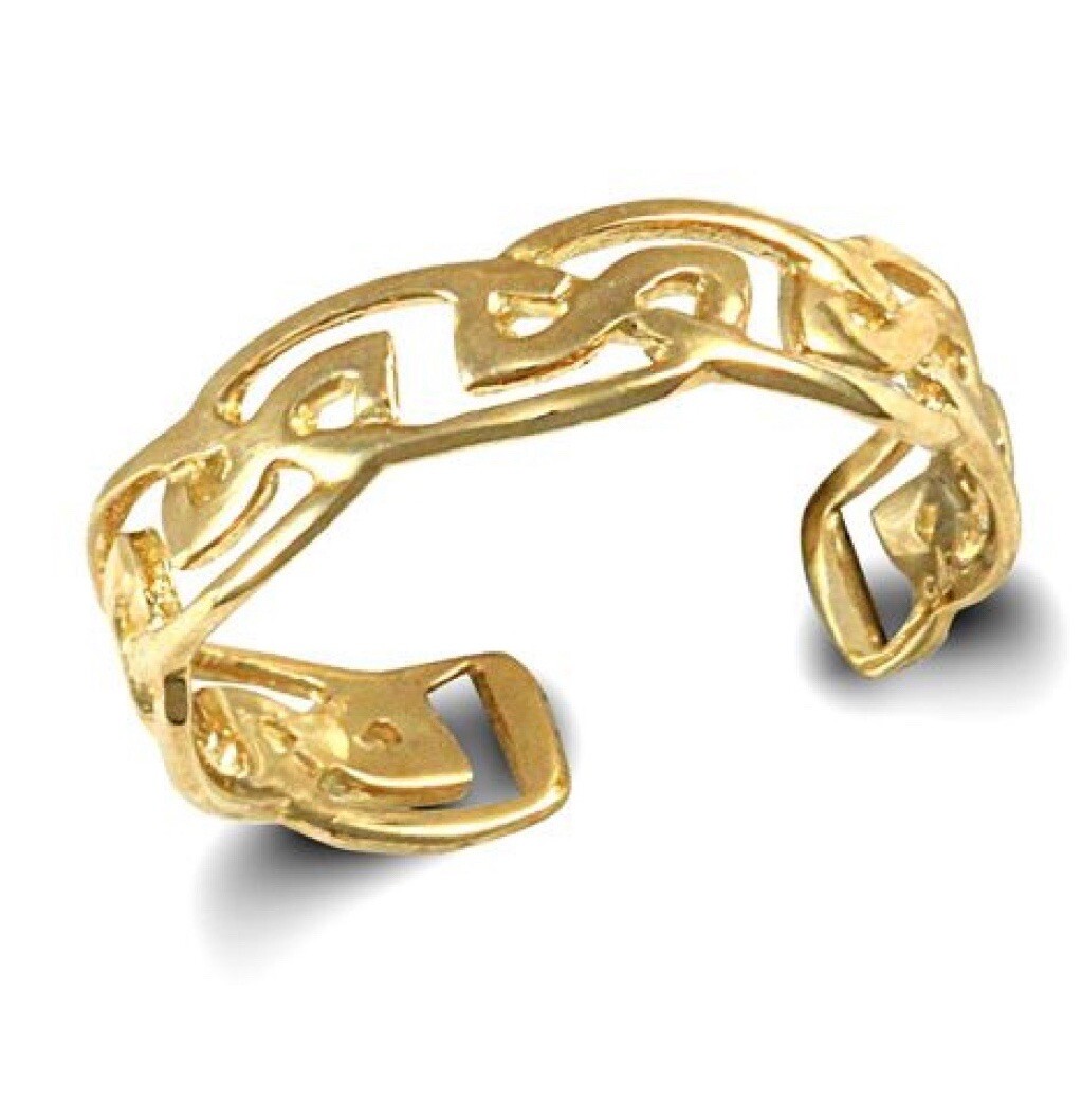 9ct Gold Toe Ring Celtic Toe Ring 9ct Yellow gold Solid Gold Easy Fit Toe Ring