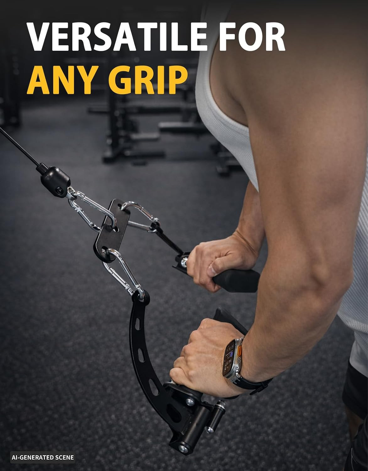2 to 1 Cable Attachment Adapter Adjustable LAT Pull Down Bar Cable Machine