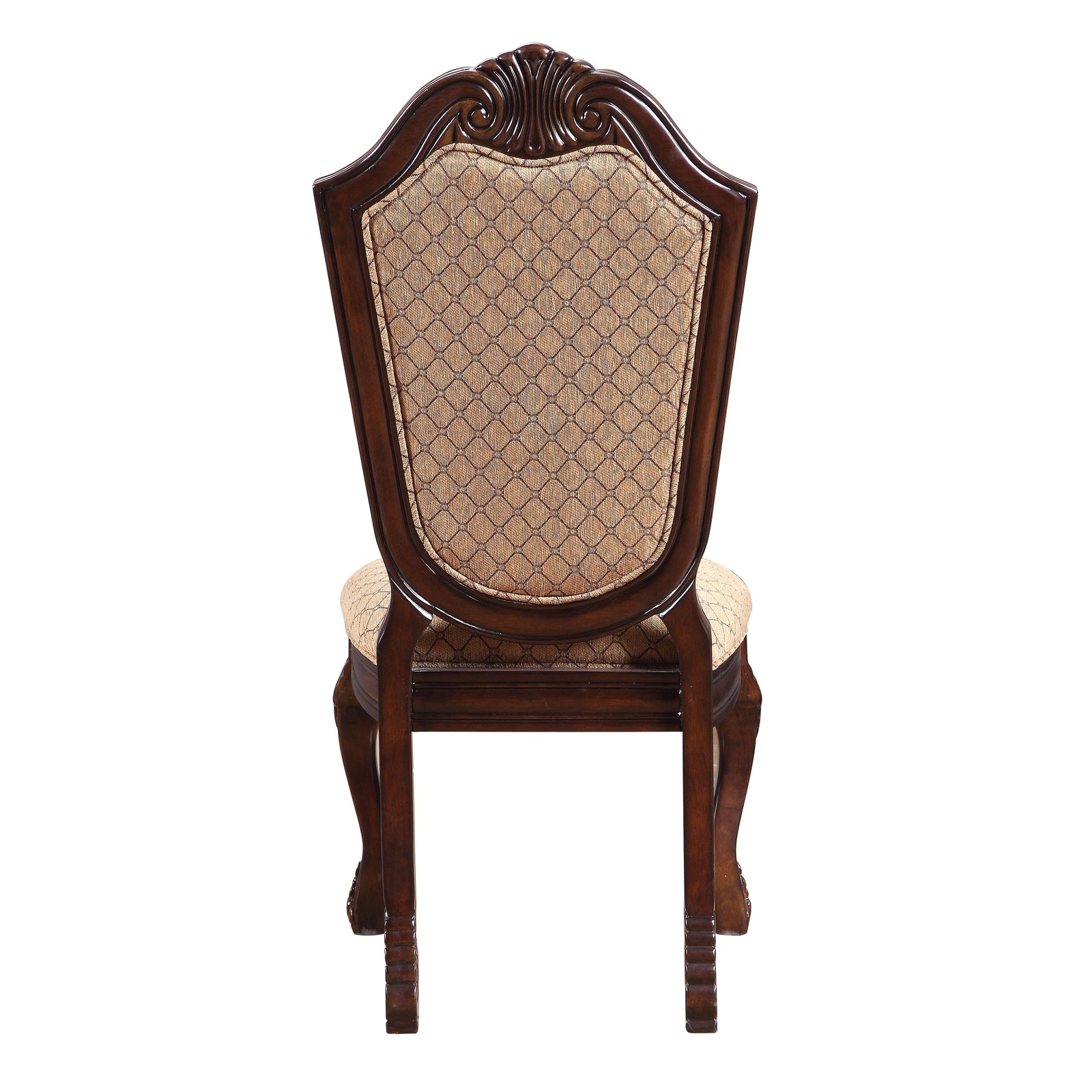 Beige and Espresso Solid Back Side Chairs