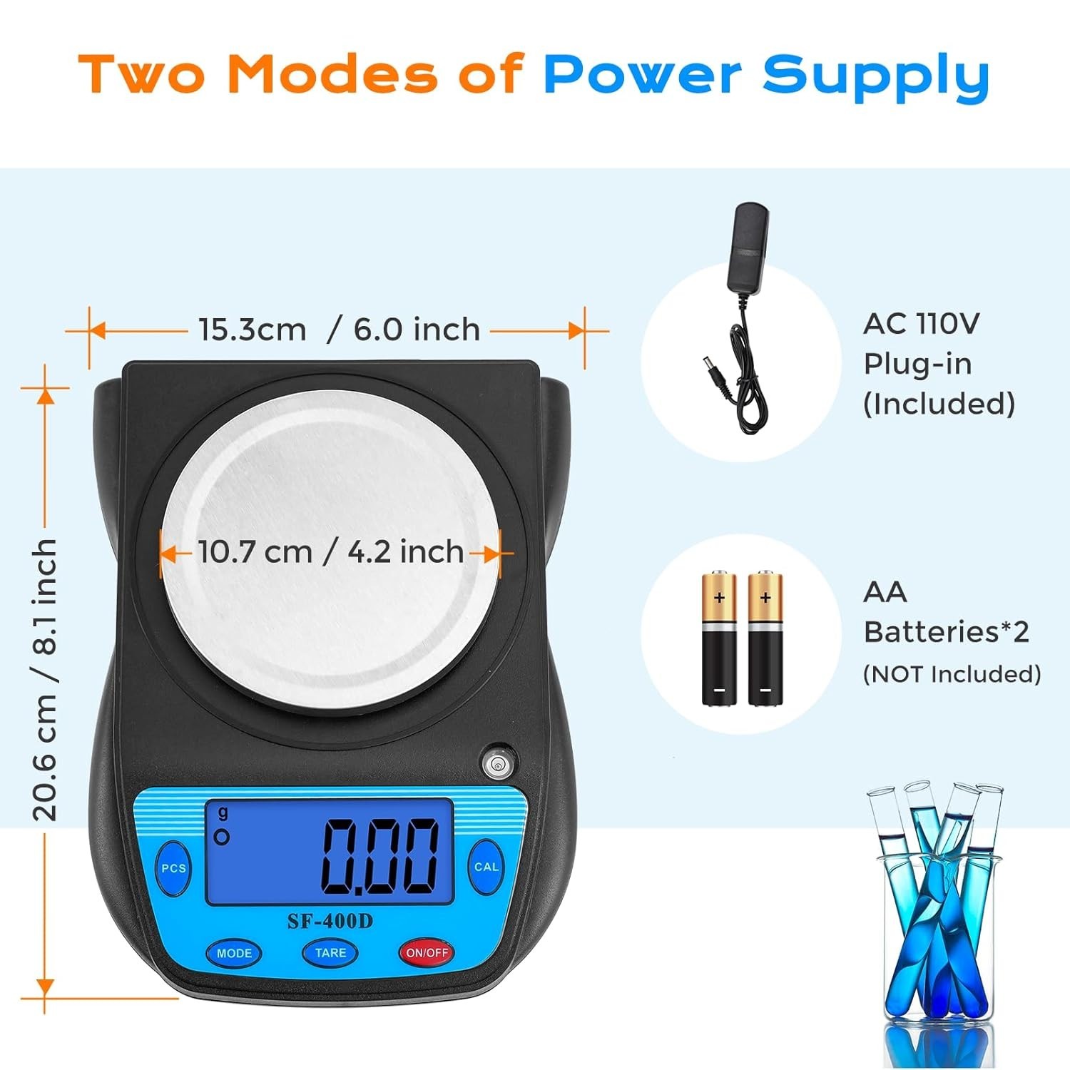 LCD Display Lab Scale with Tare Weighing Function and Multiple Measurement Units