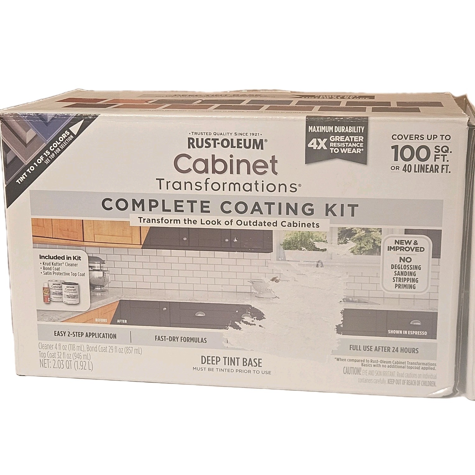 2 Pk Forest Gr Rust-Oleum 380390 Cabinet Transformations Kit Deep Tint Base Kit