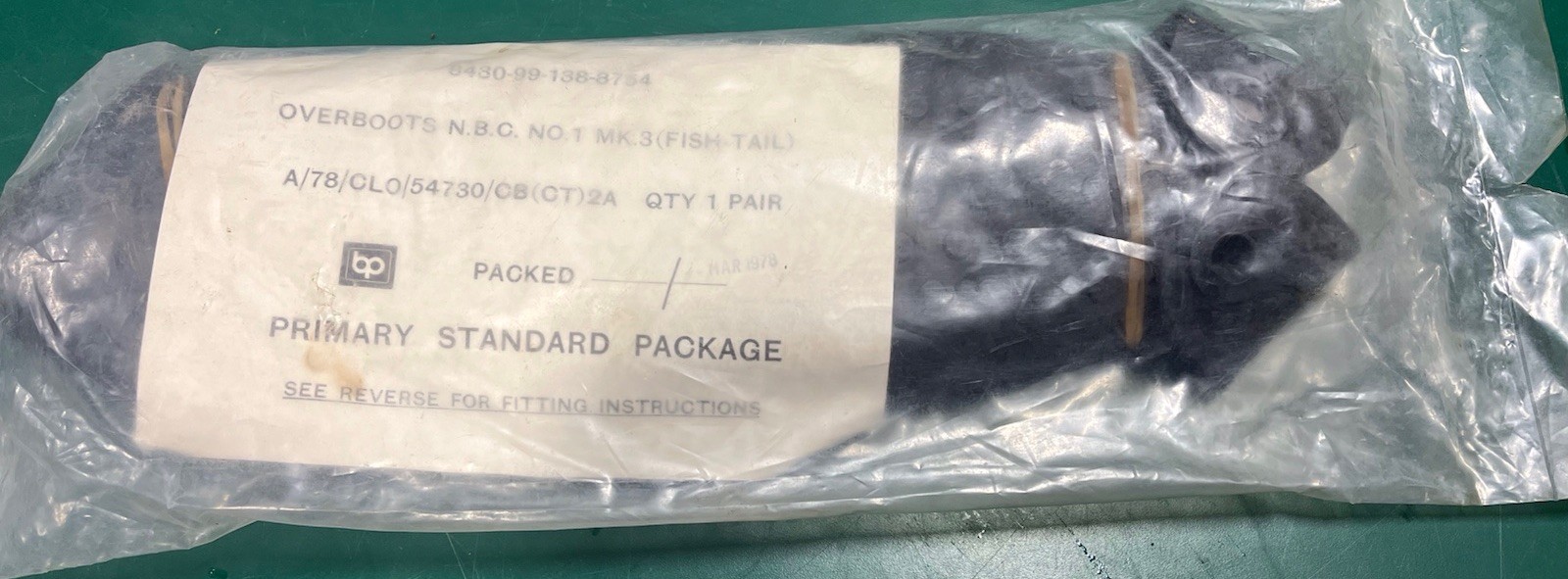 British Army NBC Over boots  No1 MK3 Fishtail Rubber Unissued