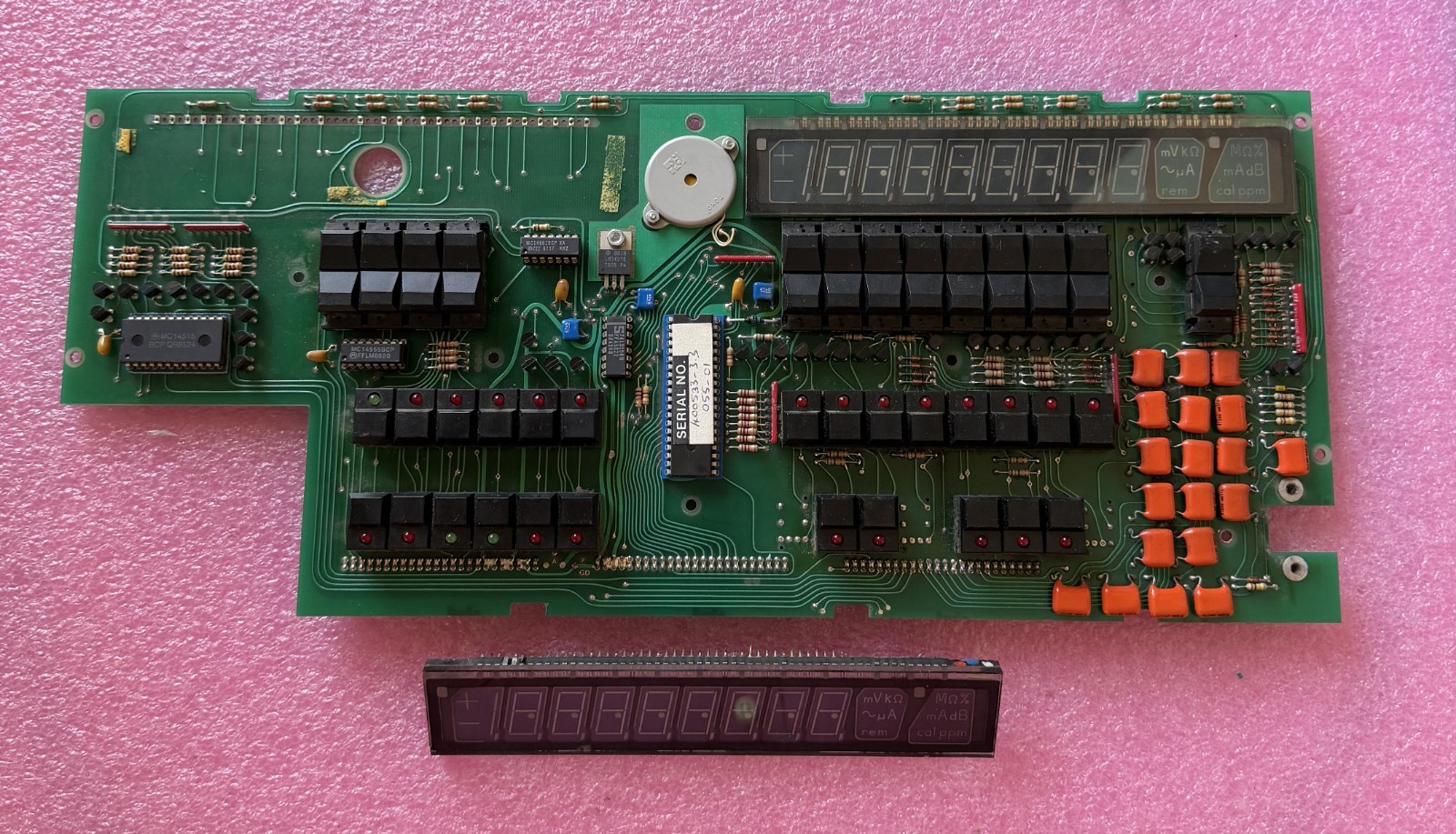 DATRON 410144-10 FRONT PANEL PCB one VFD REMOVED, NOT WORKING ***AS-IS***