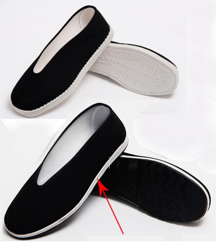 Chinese Mens Womens Martial Arts Kung Fu Wushu Canvas Black Shoes Slippers soft
