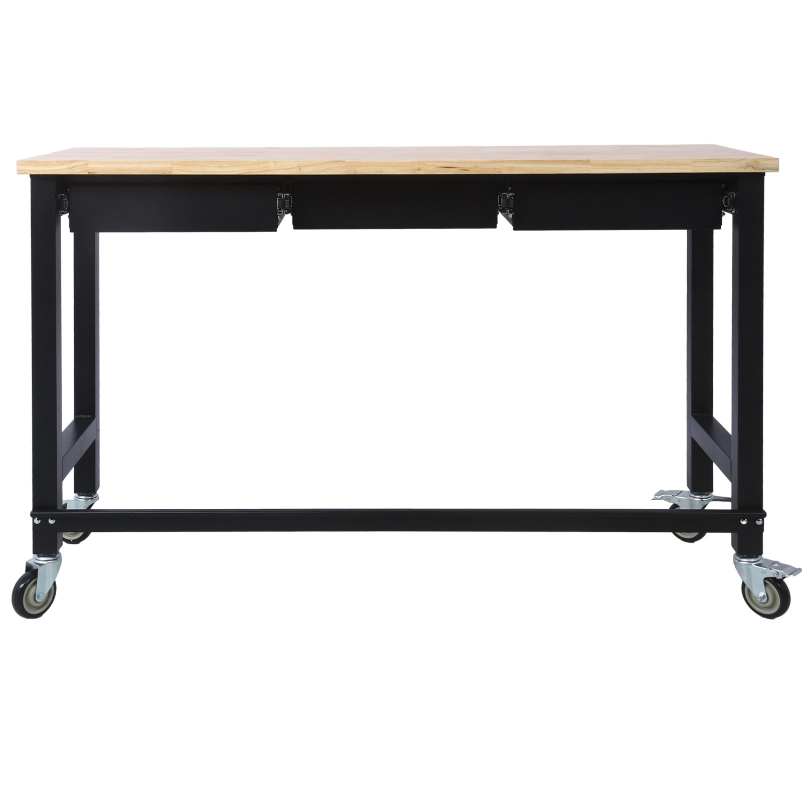 60in Adjustable Work Bench Drawer Storage Heavy Duty Bamboo Wood Work Table