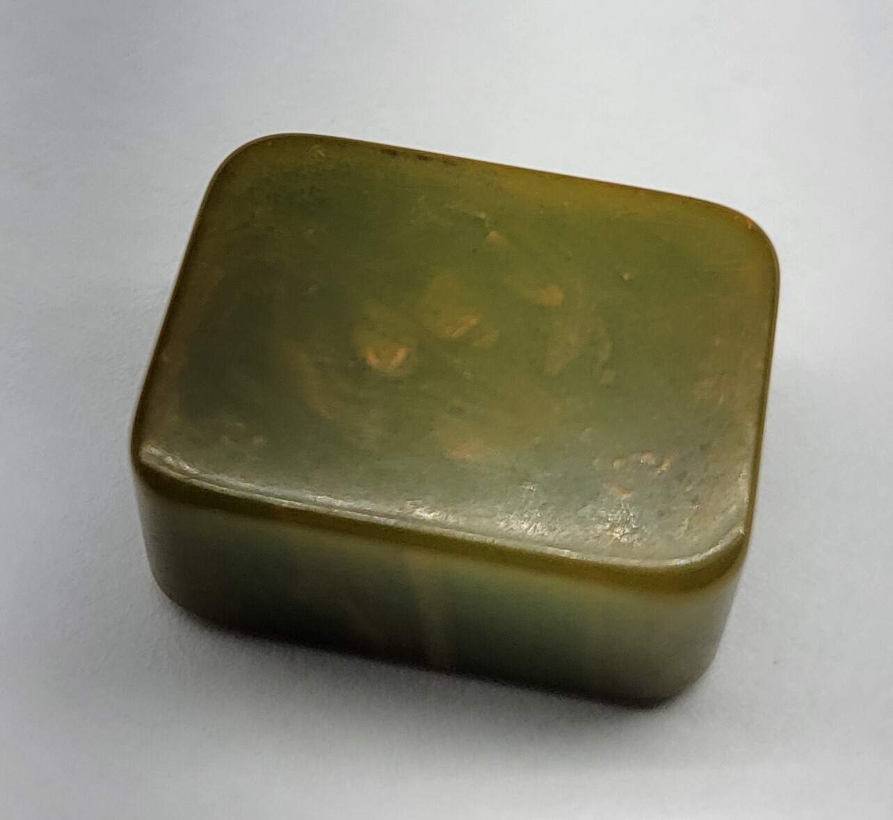 VTG Marbled Green/Orange BAKELITE Pencil Sharpener