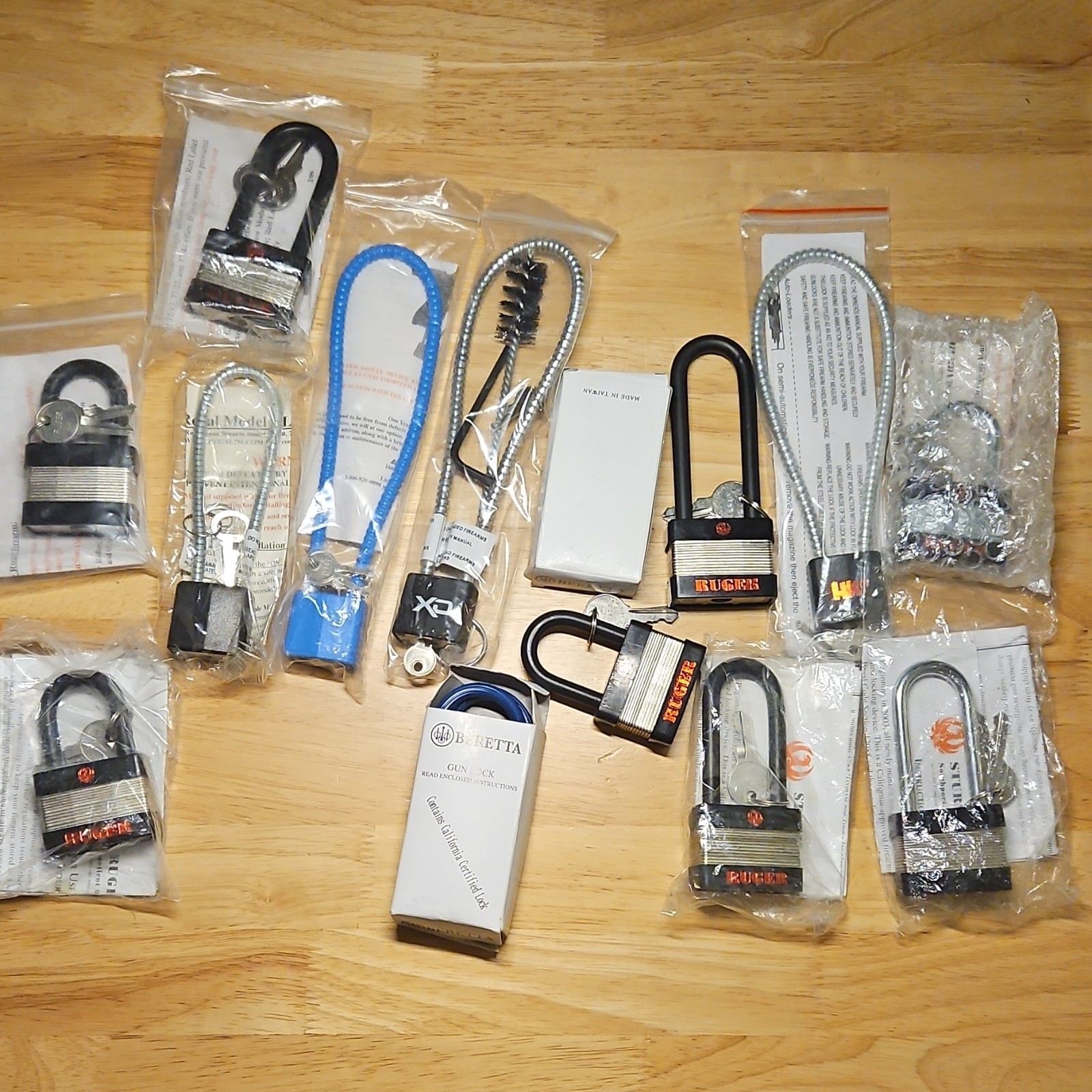 Ruger Beretta HK Gun Cable Locks & Padlocks for Pistol Rifle Shotgun