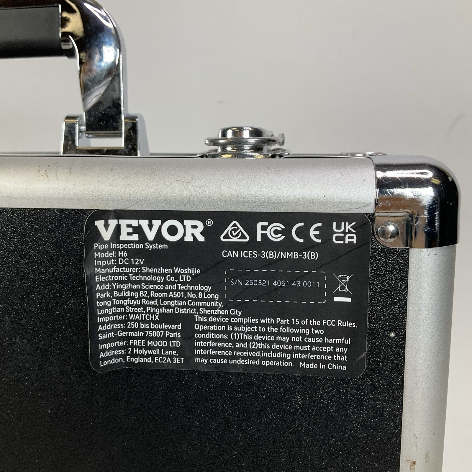 VEVOR H6 98Ft Sewer Inspection Camera Pipe Line Camera System With Case