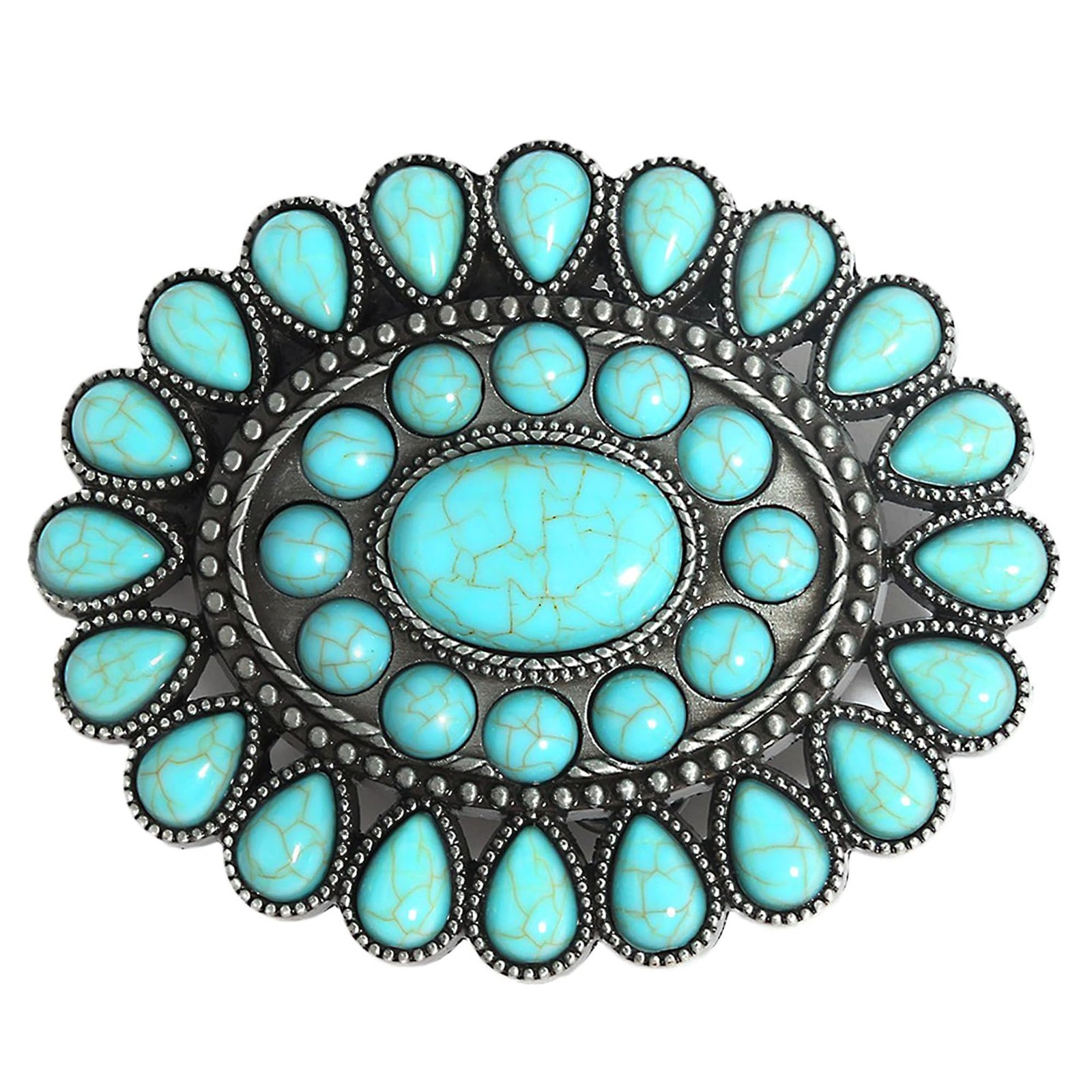 Wojgzon Turquoise Buckles for Women Men Western 3.58 x 2.83in, #1