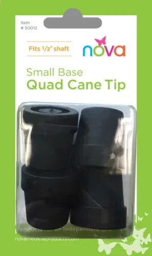 NOVA Small Base Quad Quad Cane, Fits 1/2" shaft 4CT (1 PACKAGE)