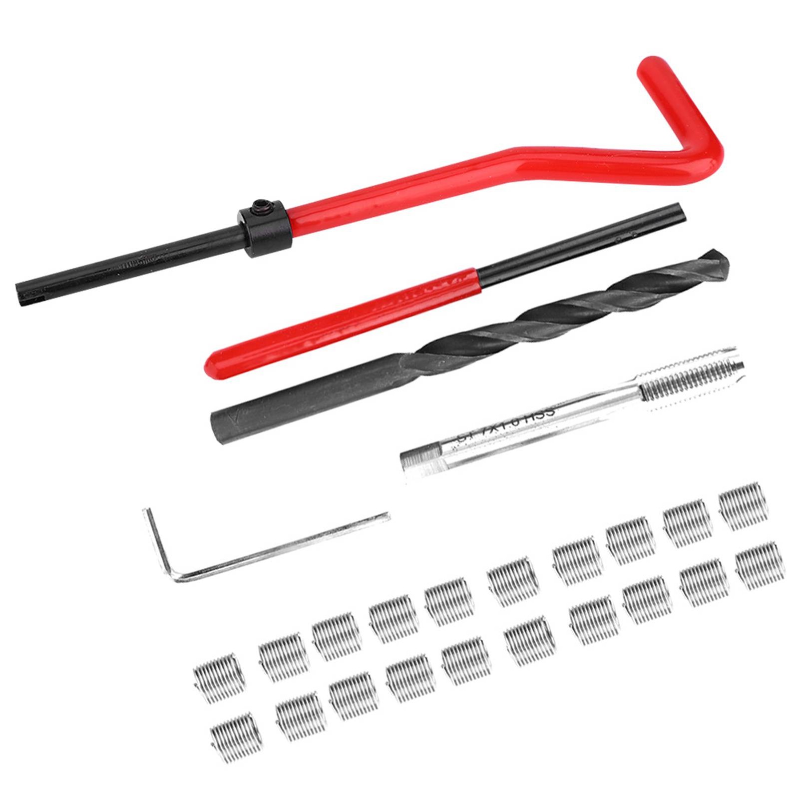 25Pcs Thread Repair Kit Twisted Drill Wrench Threaded Insert Tap Tool M7x1