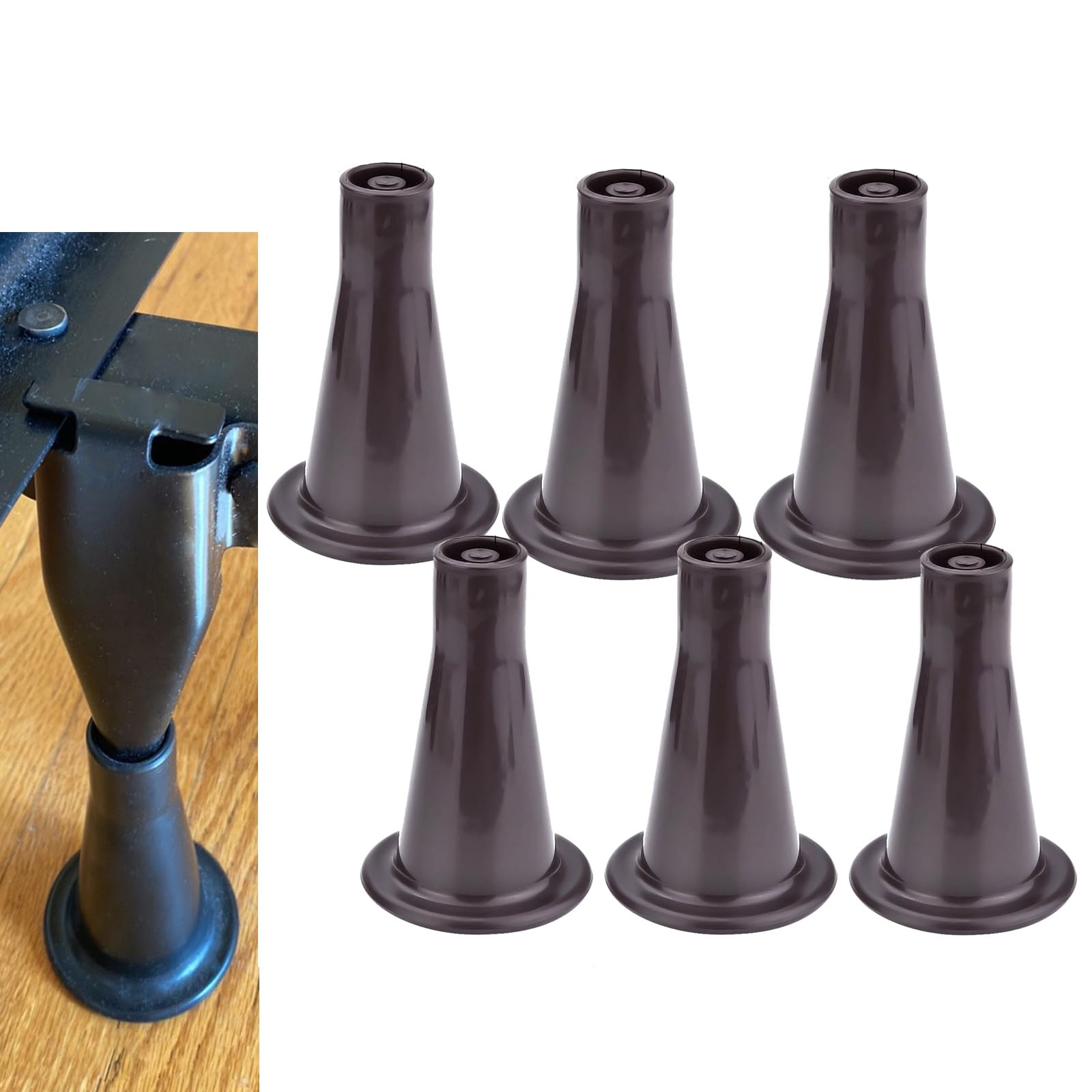 6Pc Reinforced Bed Frame Feet Replacement Floor Protectors for Beds