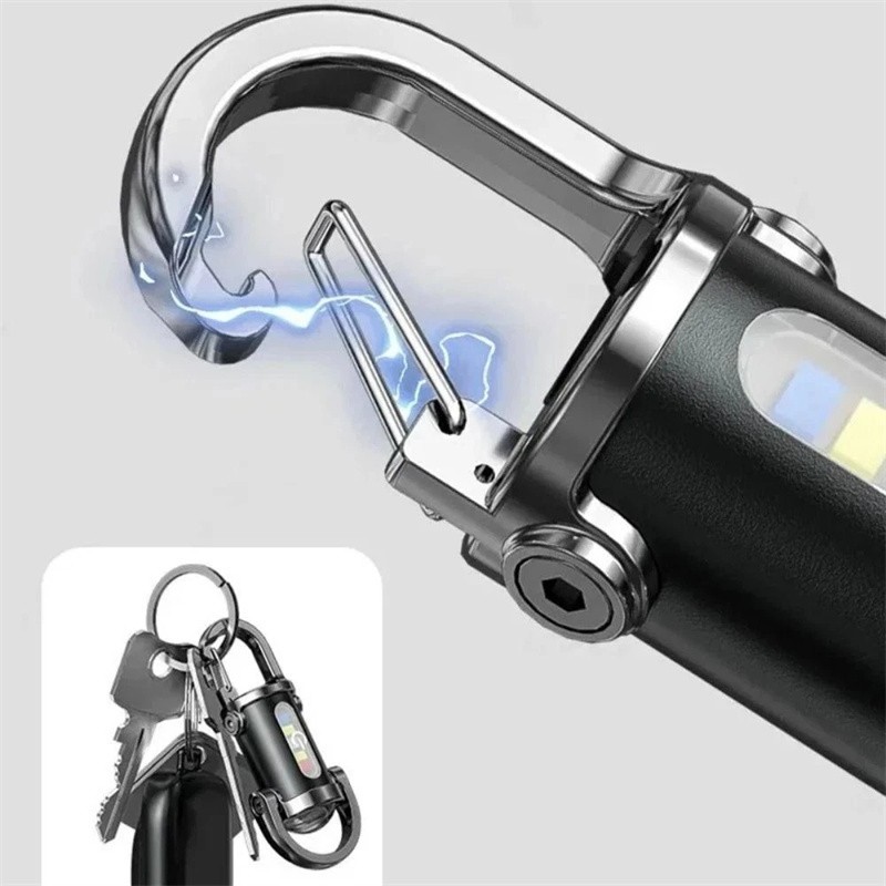 NEW Super Bright LED Mini Flashlight USB Rechargeable Pocket Keychain Torch
