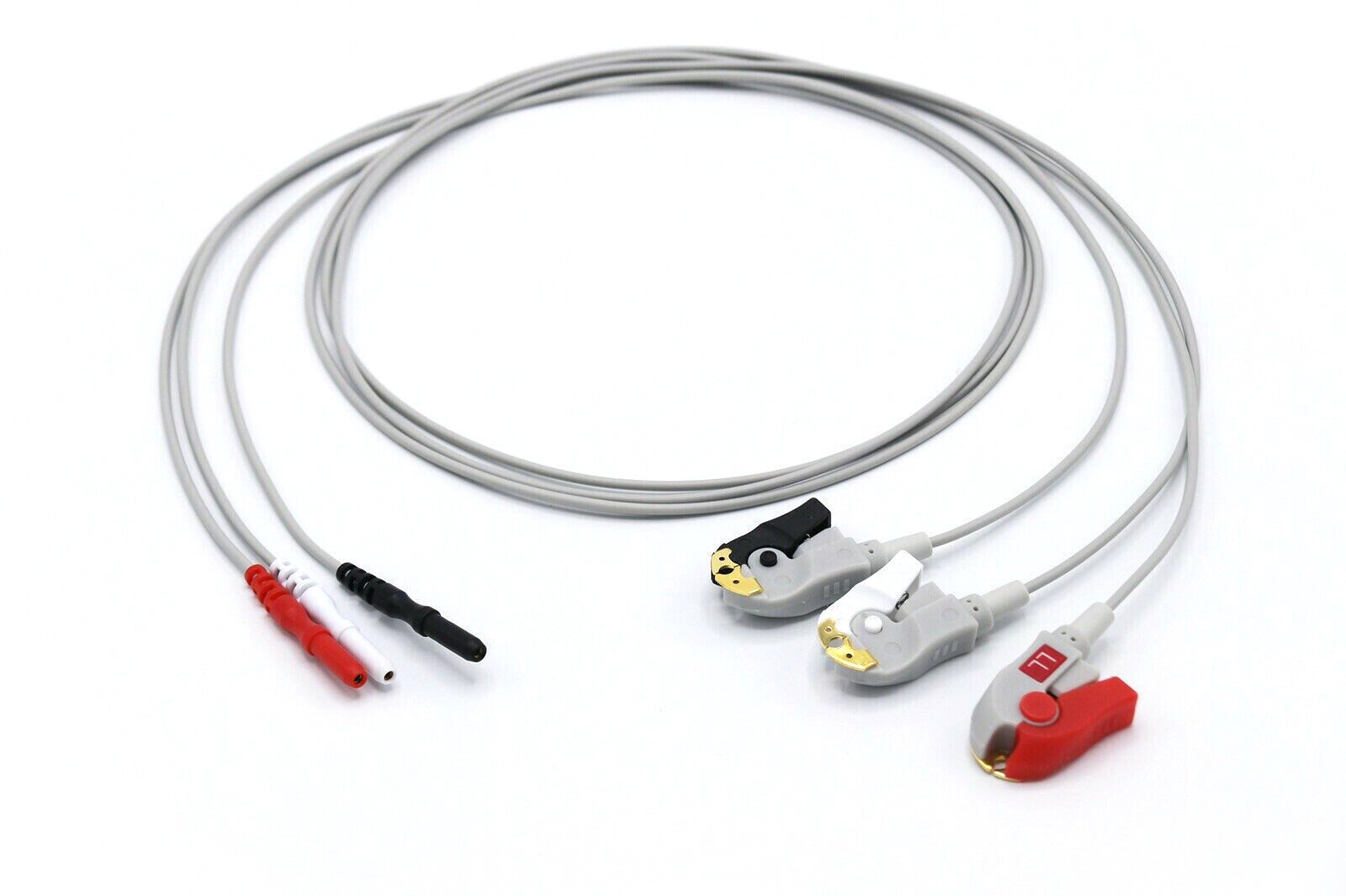 ECG EKG Leadwires Holter 3 Leads Grabber Compatible US Located-Same Day Shipping