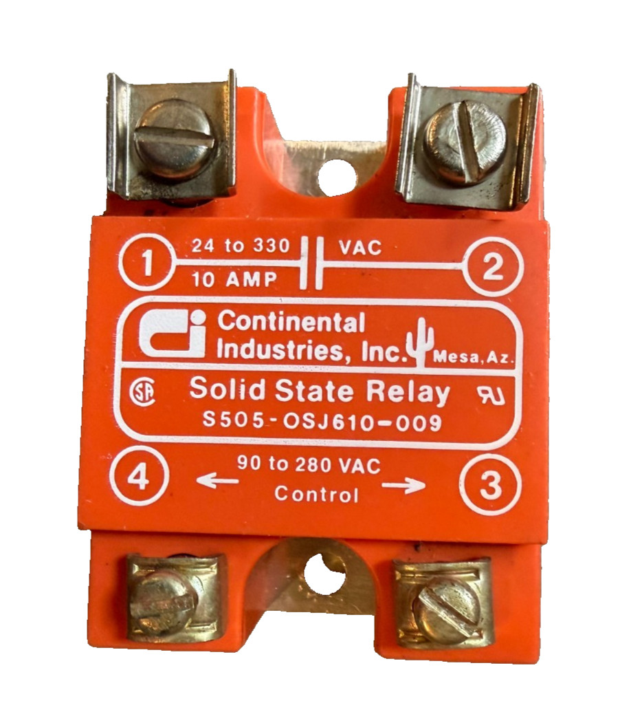 Continental Industries S505-OSJ610-009 Solid State Relay, 24-330V 10A