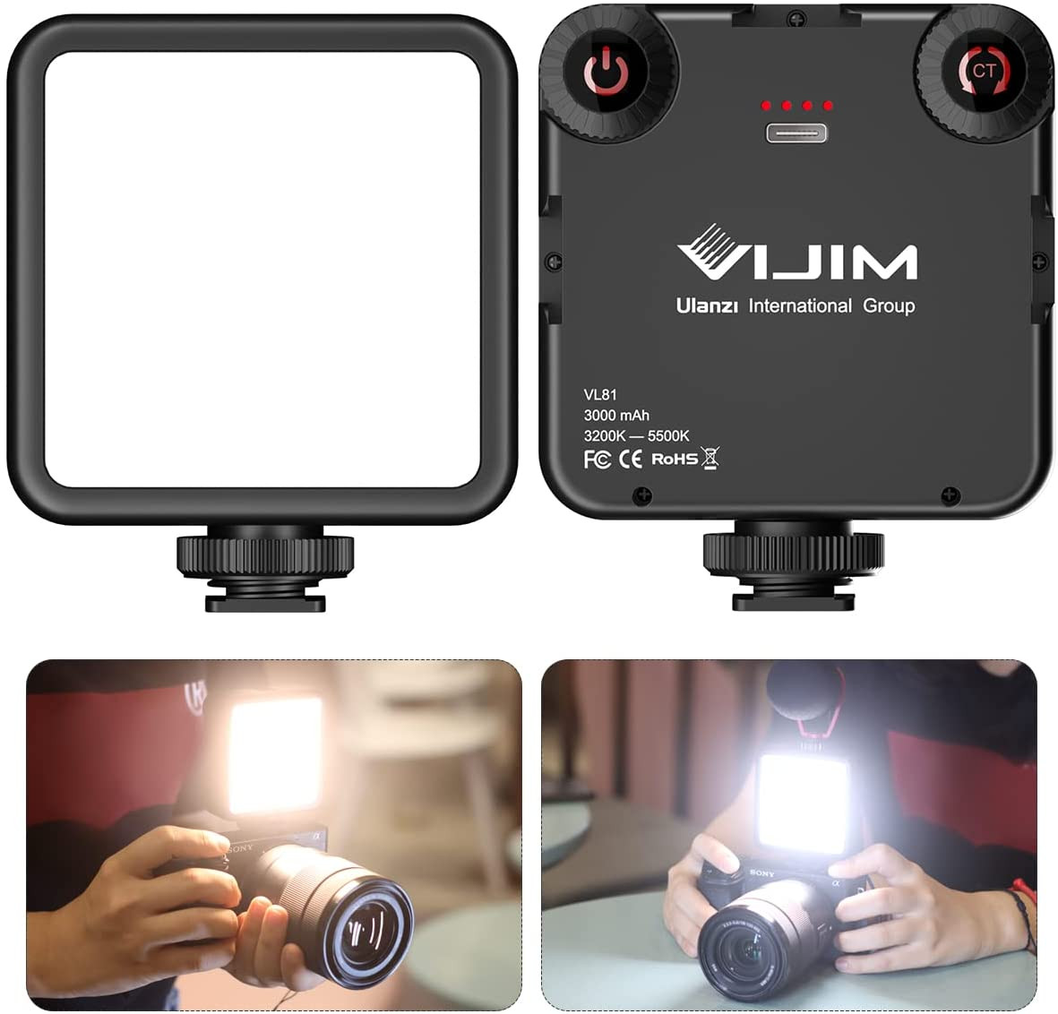ULANZI VL-81 3000Mah Bi-Color LED Video Light W Softbox - 3200K-5600K+CRI95 Rech