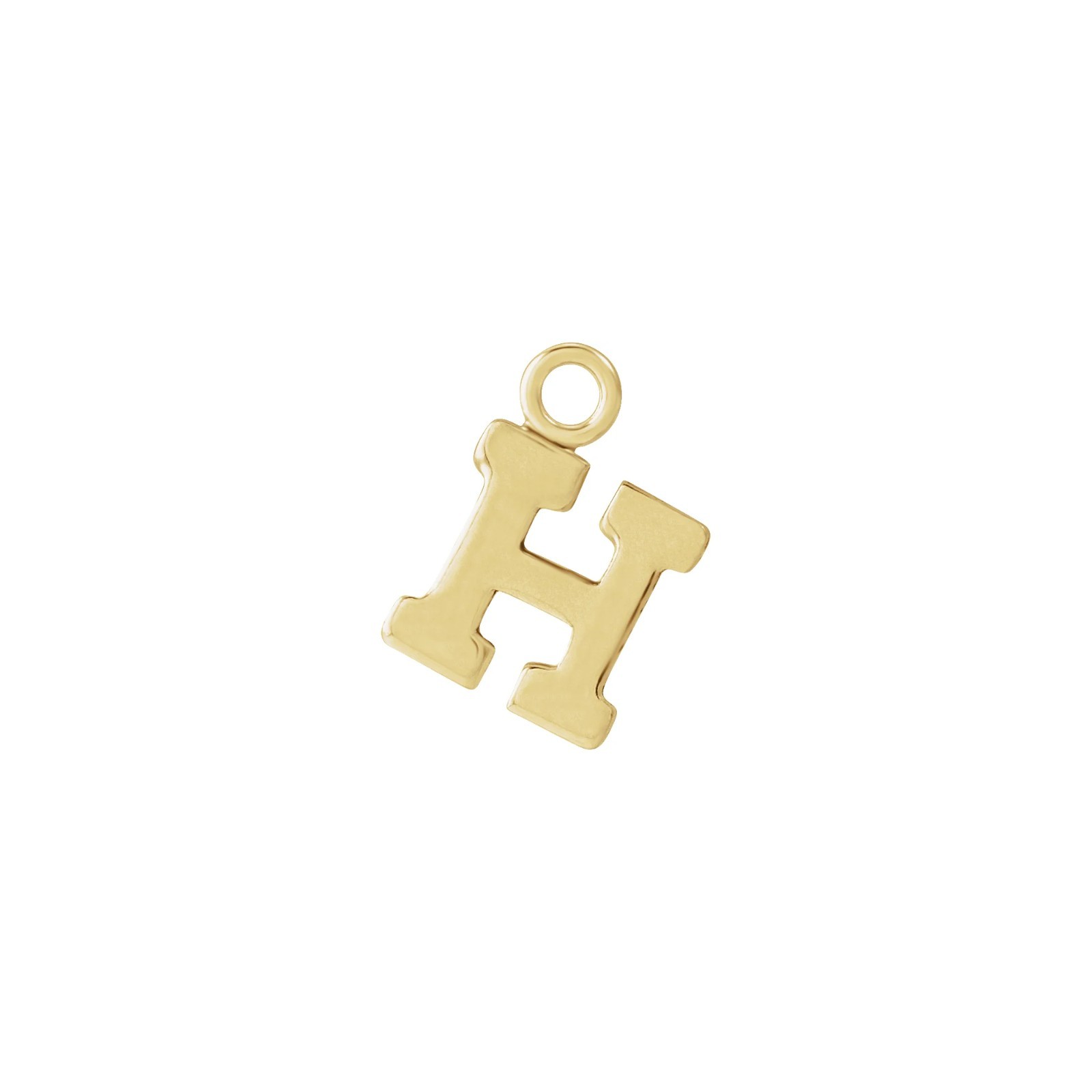 14K Yellow Gold-Filled Block Initial H Dangle