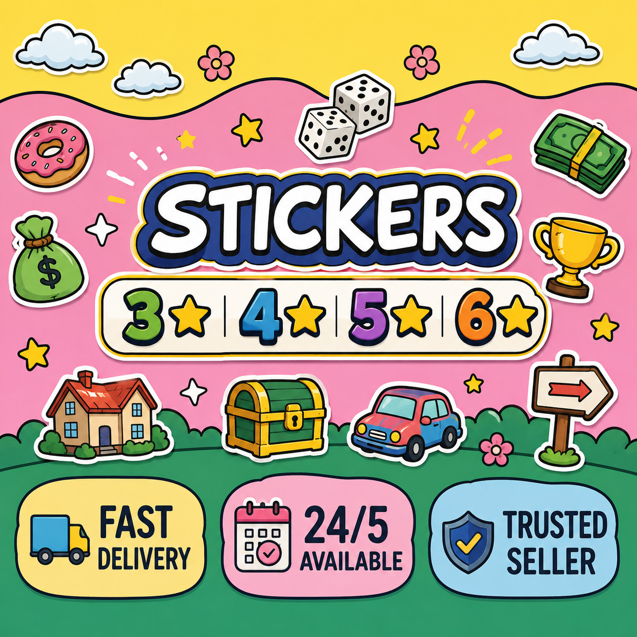 STICKERS for Mono Go ⭐️3⭐️4⭐5⭐️6⭐️ Completed Set, Cheap & Fast Sent theS1mPs0ns