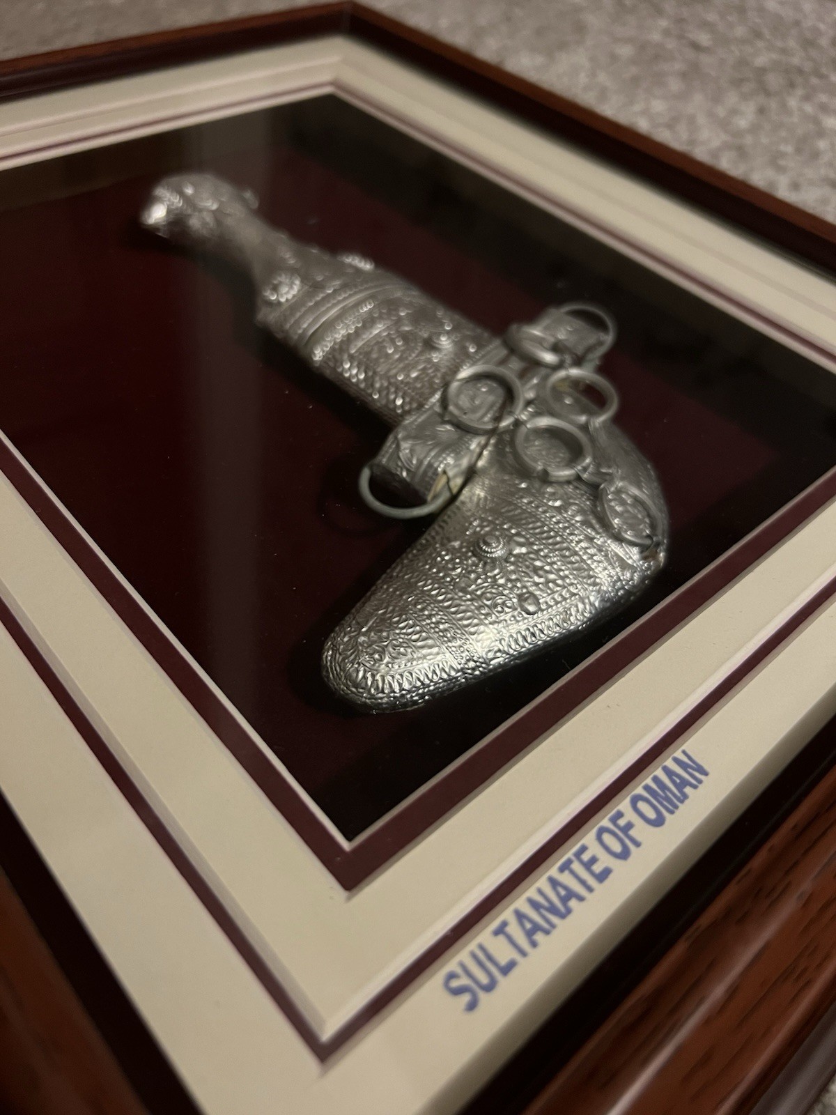 Ceremonial Dagger Khanjar Oman Framed Unique