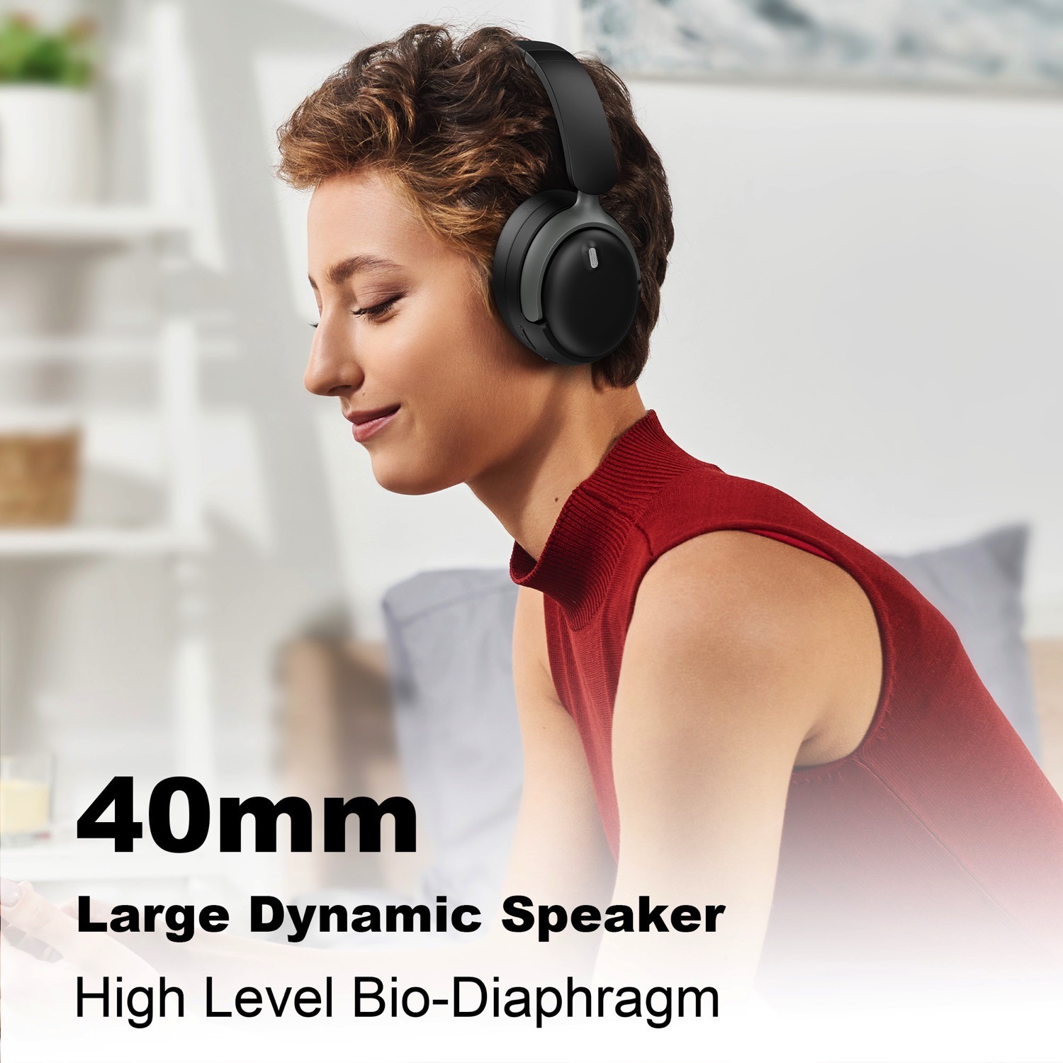 Wantek Over-ear Headphone Foldable Active Noise Cancelling Bluetooth Headset