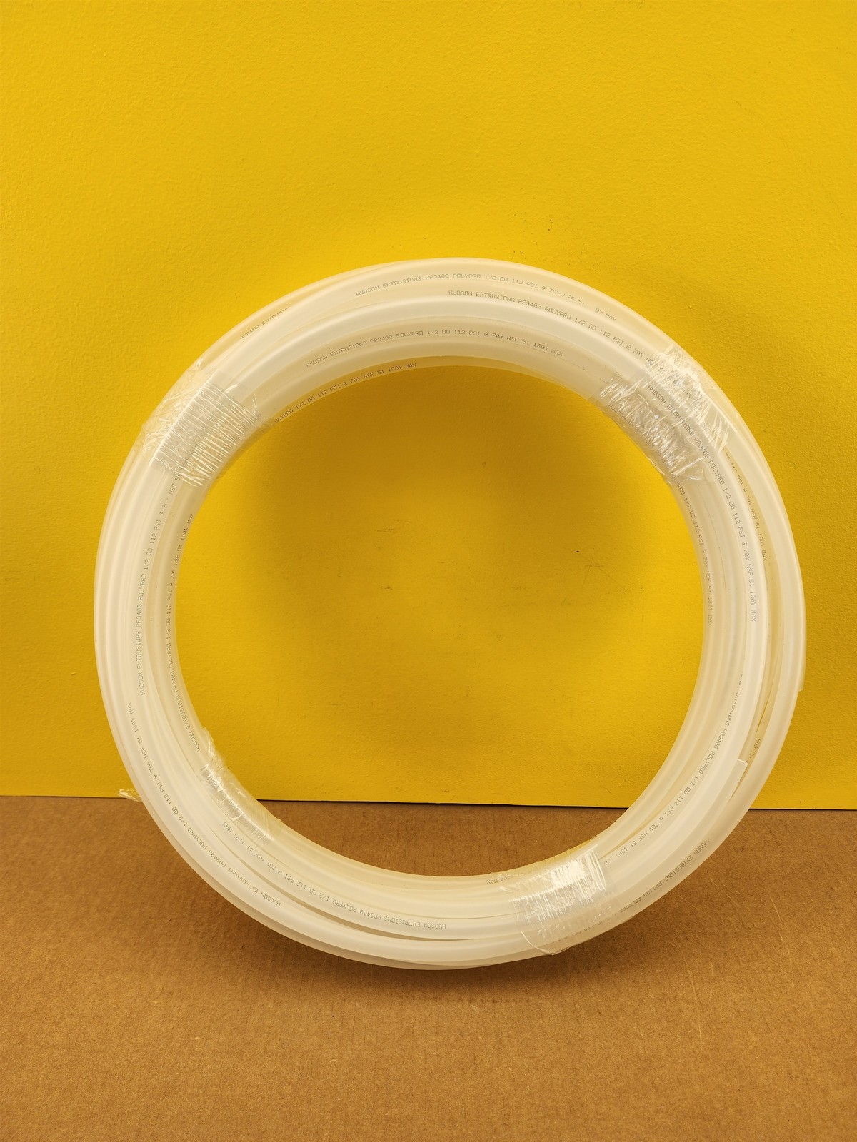NEW Hudson Extrusions PP3400 Polypropylene Tubing, 1/2" OD x 3/8" ID, 80' Roll