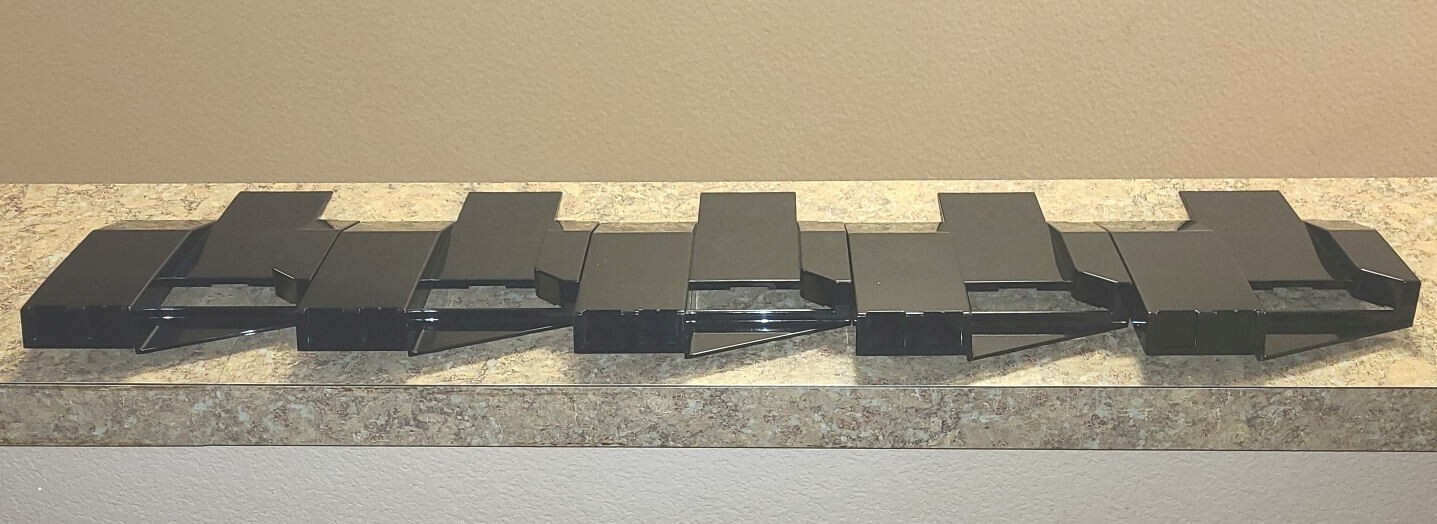 (AP) AUTOMATIC PRODUCTS SNACK MACHINE plastic chip shelf fronts - qty. 5