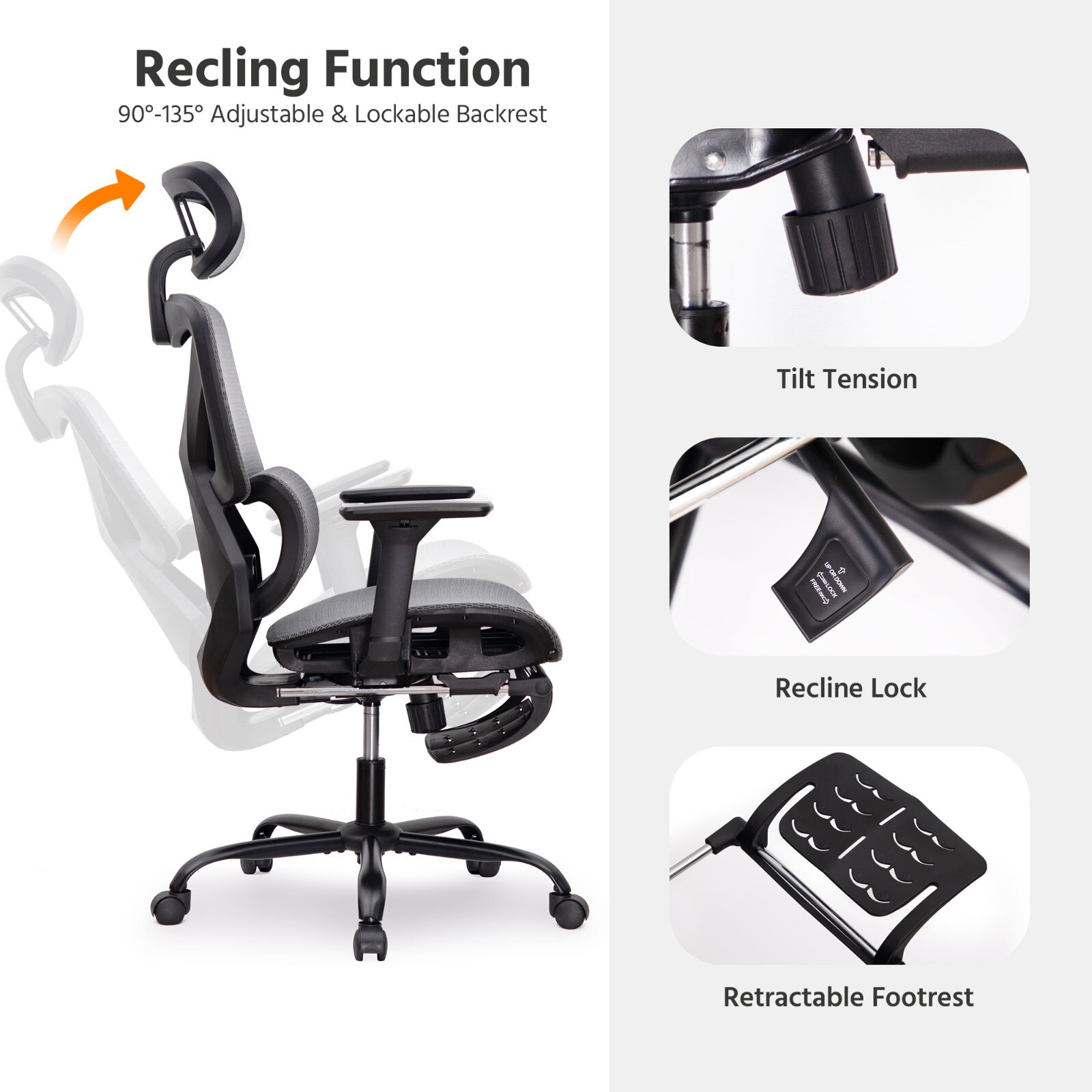 Deluxe Mesh Ergonomic Office Chair with Adjustable Lumbar Support