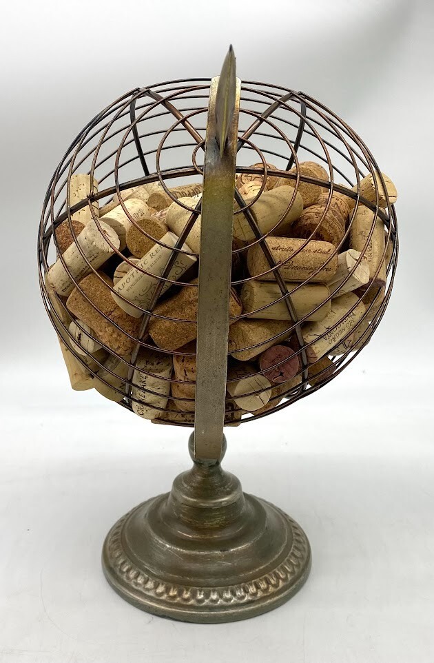 Metal Armillary Sphere Globe w/ Wine Corks