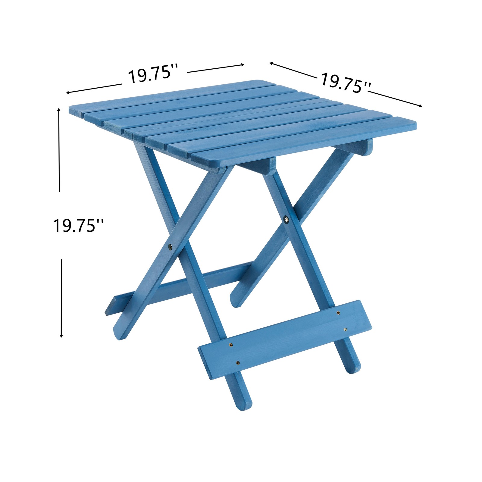 19.75inch Folding Square Table Patio Outdoor solid wood Table for Backyard
