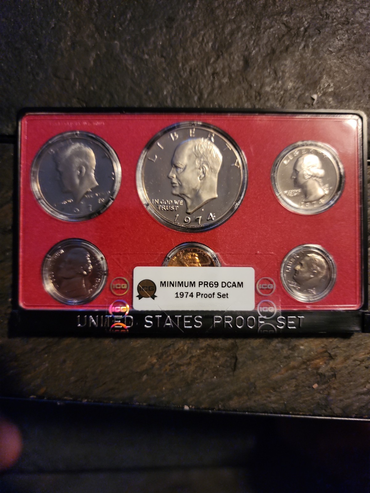 Graded💥1974 U.S. Mint  PROOF Set  In ORIGINAL U.S. Mint Holder Set ICG 69 DCAM