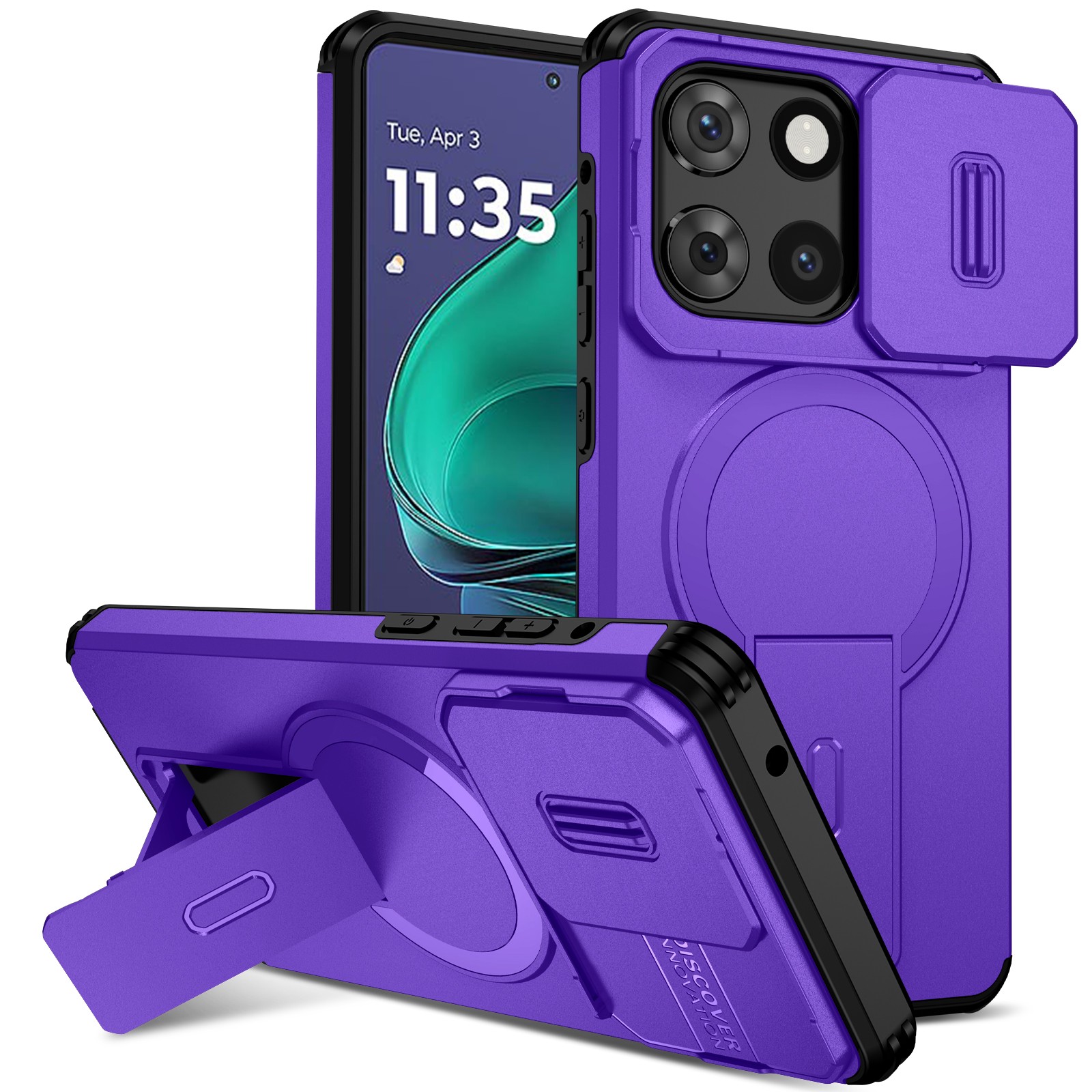 For Motorola Edge 2025/G 5G/G Stylus 5G Rugged Mag Safe Case Slide Camera Cover