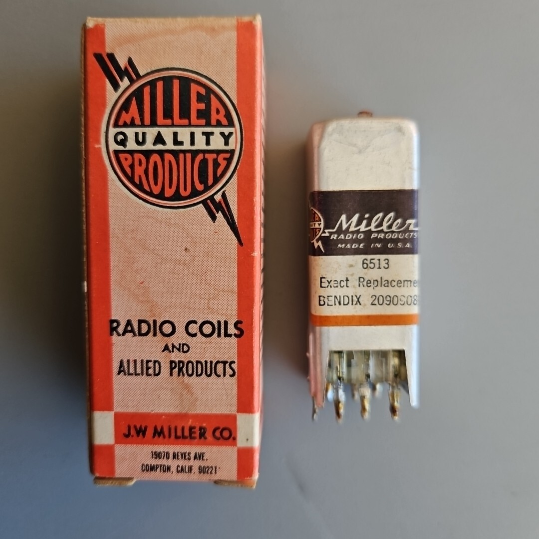 NIB NOS Miller 6513 262 KC. Auto I.F. 2090908-4 2" I.F. Coil