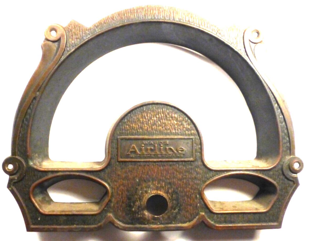 vintage WARDS AIRLINE 62-125 CONSOLE RADIO:   BRASS FACEPLATE w/ ORIG SCREWS