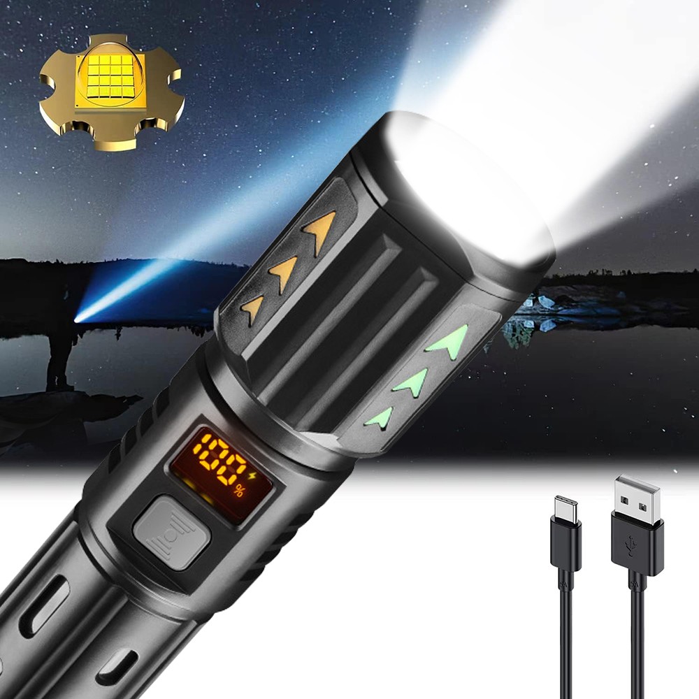 90000000 Lumens Super Bright LED Tactical Flashlight Rechargeable LED Work Light