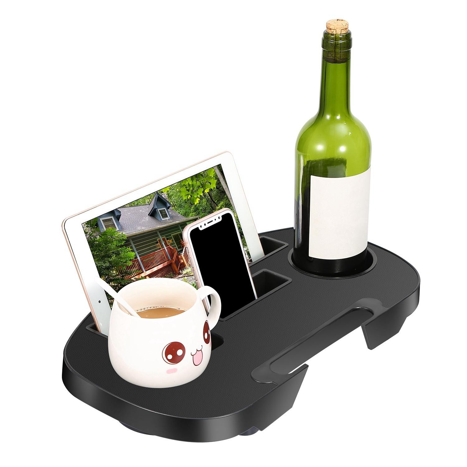 Zero Gravity Chair Cup Holder Clip On Side Tray w/Beverage Can Mobile Devices
