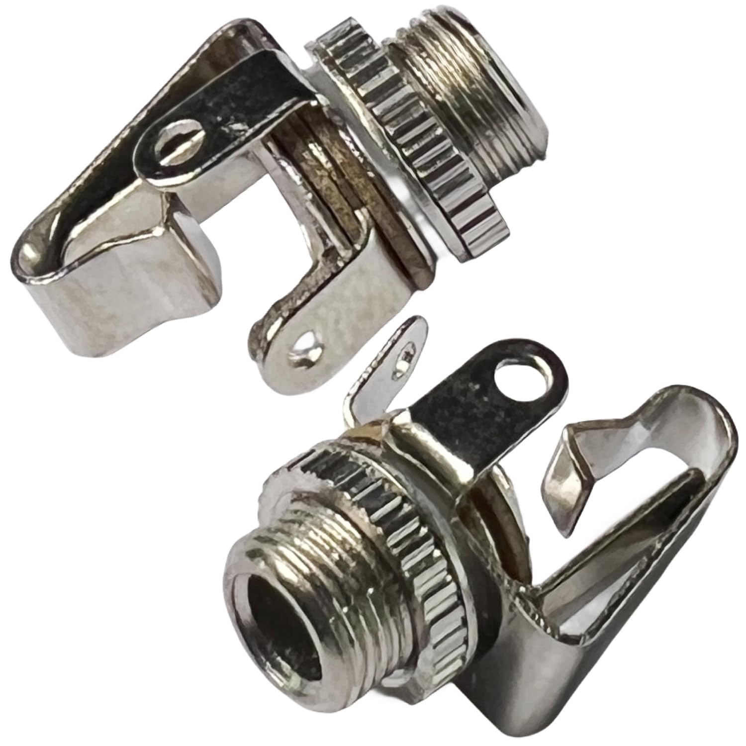 CESS 1/8" 3.5mm Mono TS Female Jack Socket with Switch Panel Mount (10 Silver